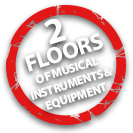 2 floors of musical instruments